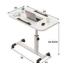 "Klappschreibtisch mit Rollen, Laptoptisch Höhenverstellbar 69-90cm, Metallrahmen Laptop Stehtisch Krankenbett für Wohnzimmer, Heimbüro,Krankenhaus,Schwarz  Overbed Table, Medical Overbed Table, Hospital Mobile Standing Desk, Adjustable Height Standing Bedside Table with Tilting Desktop & Wheels for Hospital Home Office"