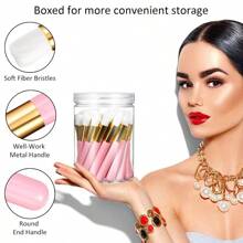30 Pieces Lash Brushes For Cleaning Lash Shampoo Brushes For Eyelash With Container Blackhead Removing Nose Pore Deep Cleaning 4 InchPink