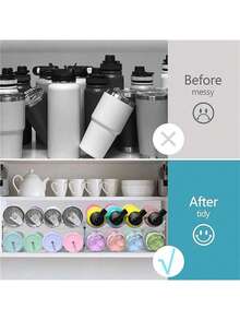 Estante apilable de plástico para botellas de agua, organizador de almacenamiento de alimentos para gabinete de cocina, refrigerador, sostiene botellas de hasta 40 onzas