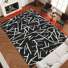 1pc Luxury Minimalist Line Art Patterned Carpet, 1100g High Density Faux Wool + TPR Washable Bottom, 0.6cm Thickness, Vintage European Botanical Elements Soft Shaggy Area Rug For Outdoor, Entryway, Living Room, Bedroom, Laundry Room, Bathroom, Machine Washable All Season Large Size Mat, Home Decor