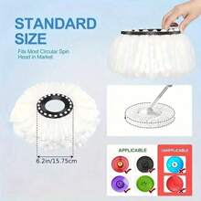 8/6/5/3/1pcs Pack Rotating Mop Replacement Heads, With Super Fine Fiber And Machine Washable Features, Compatible With Round Cyclone Rotating Mop, Standard Round Cleaning Replacement Heads, Easy Replacement, Household Cleaning Hygiene, Can Make Floors Mirror Smooth, Remove Grease, Dust, Household Essential Super Fine Fiber Rotating Mop Replacement Heads, Compatible With Round Cyclone Magic Mop, Universal Standard Round Cleaning Replacement Set
