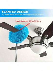 1/2 Pcs Long Handle Microfiber Ceiling Fan Duster - Dust Proof, Reusable, Machine Washable, Easy To Clean Brushes - Removable Brushes For Easy Cleaning, Perfect For RV Or Home Use