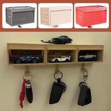 带开门车库钥匙扣的车库设计墙壁钥匙扣，用于墙壁钥匙收纳盒，带车库和开门壁挂式