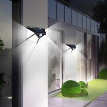 1/2/4/6PCS LED Solar Wall Lamp With Motion Sensor, 4 Sides Lighting LED Solar Lamp,Bright Solar Light, Recargables,Outdoor Solar Night Light, Suitable For Garden Decor Light, Courtyard Lighting,Street Lamp Garden Railing Decorative Lamp,Entrance Lighting