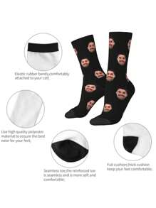 Custom Personalized Face Print Socks, Funny Face Photo Socks, Father's Day Novelty Socks, Gag Gifts Humorous Socks For Men & Women