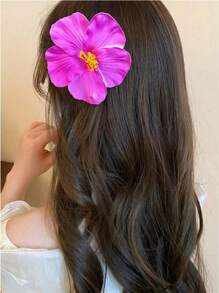 Haarspangen im Hawaii-Blumen-Stil für Frauen, Hibiskus-Haarspange, 3,5 Zoll künstliche Blumenspangen für Urlaub, Strandparty, Haarklammern, Haarspangen