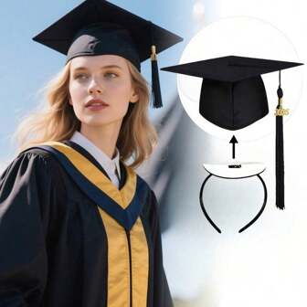 1 pièce/2 pièces Bandeau élastique antidérapant robuste pour toque de graduation, convient pour la toque de graduation pour étudiants et dames (toque de graduation non incluse), meilleur cadeau d'anniversaire