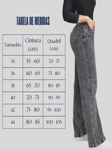 Calca jeans feminina Wide Leg Grafite Chumbo Marmorizada cintura alta Bumbum