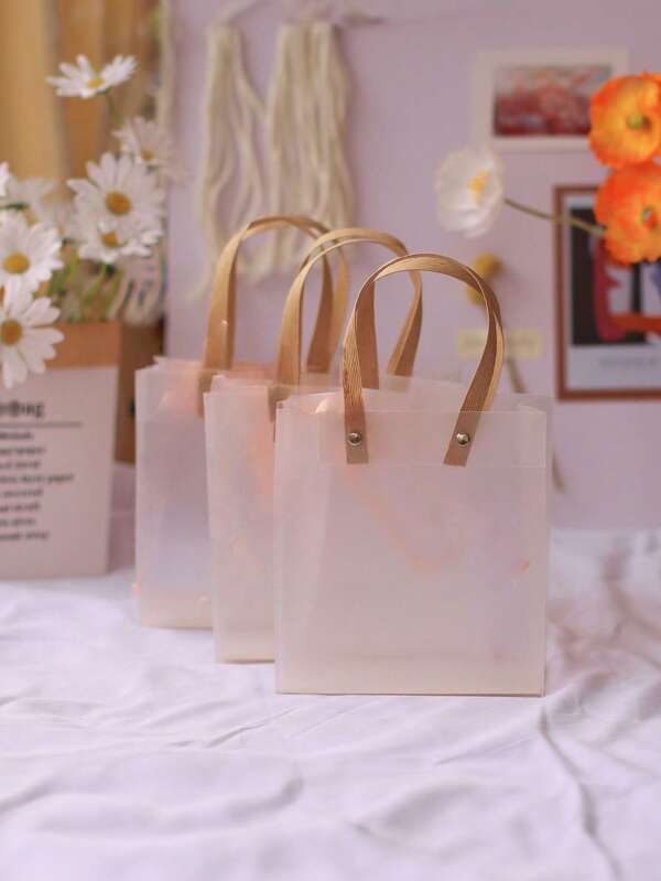 1 Set Of Frosted Transparent Gift Box, Wedding Candy Packaging Box, Festival Gift Packaging Box, Simple Style Design, Suitable For Birthday Gift Packaging, Wedding Candy Packaging, Etc. (Excluding Ribbons And Raffia Grass)