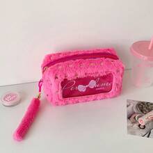 Bow Decor Large Capacity Pencil Case, Student Stationery Pouch,Back To School,Bag