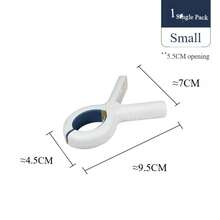 6 件防风无缝被子夹，坚固的塑料晾衣夹，用于晾晒衣物 - 彩色 - 查看 9