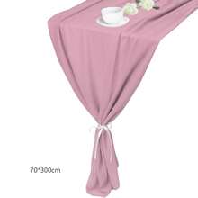2pcs Burgundy Chiffon Table Runner 27x118 Inches, Transparent Fabric Table Cloth Romantic Wedding, Suitable For Bridal Shower, Party, Banquet, Outdoor, Wedding Table Chair Decor - Multicolor - View 9