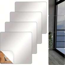 4 Packs Self Adhesive Acrylic Mirror, Mirror Tiles, Flexible Plastic Mirror Sheets Wall Stickers, Frameless Small Mirror, 3D Mirror Wall Tile, Self-Adhesive, Flexible Plastic Mirror, Full Body Mirror Tile, DIY Background Wall, Suitable For Wall Decoration Behind Doors, Bedrooms, Home Gyms, Bathrooms, Restaurants, And Home Walls Room Decor