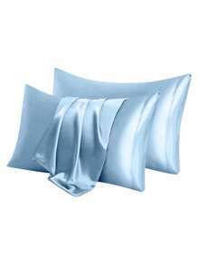 2 Stücke Satin Kissenbezüge (ohne Kissenkern), einfarbiger Kissenbezug - Größe 75x50 cm/20*30 Zoll, geeignet für Haut und Haare, weich und atmungsaktiv, glatt und kühl, geeignet zum Schlafen, geeignet für Schlafzimmer, Sofa, Heim-Dekoration.