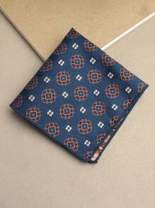 1pc Floral Print Pocket Square, Suitable For Suit, Business, And Streetwear