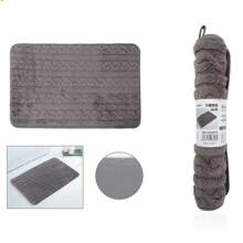 Tapete de flanela de algodão, 1 peça, simples, para cozinha, banheiro, antiderrapante, absorvente de água, com recuperação lenta, cor sólida, tapete de flanela