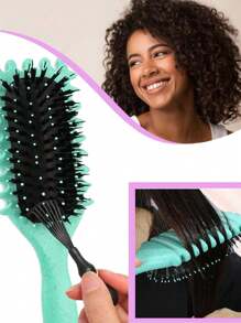 Cepillo definidor de rizos para cabello rizado - Peine alisador y resistente al frizz para cabello húmedo o seco | Mejora la definición de los rizos, deslizamiento suave, peinado sin esfuerzo, vuelta al colegio, artículos esenciales de viaje y vacaciones, accesorios para el cabello para mujeres