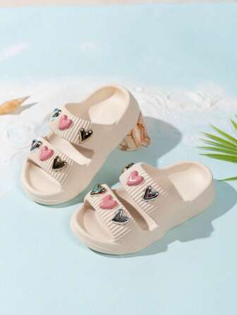 1 Pair Kids Boys Girls EVA Slip-On Sandals, Casual, Comfortable, Anti-Slip, Lightweight, Breathable, Suitable For Indoor And Outdoor, Shower