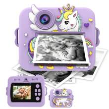 Appareil photo instantané pour enfants, appareil photo d'impression de photo pour filles et garçons, mini appareil photo éducatif pour enfants de 3 à 12 ans, cadeau d'anniversaire, de vacances et de voyage