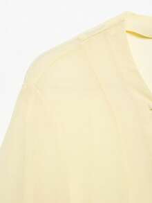 ZEVITY Camisa casual de mujer de manga larga, holgada y de unicolor con cordón