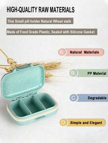 1 pezzo Mini Portapillole Portatile, Mini Scatola con Tre Scomparti, Portapillole Portatile Sigillato Impermeabile a 3 Scomparti, Realizzato in Paglia di Grano, Adatto per Viaggi di Lavoro e Uso all'aperto, Accessori Portatili - Multicolore - Visualizzare 7
