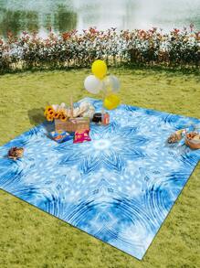 1pc Outdoor Boho Style Waterproof & Sandproof Stylish & Lovely Gradients Flower Pattern Digital Printed Beach Blanket/Picnic Mat, Suitable For Camping, Outdoor Picnics, Beach