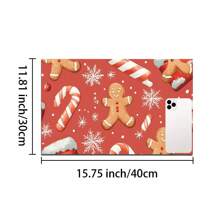 1 pieza Posavasos de silicona con impresión de carta navideña, hombre de jengibre y caramelos, antideslizante y muy absorbente, lavable, apto para encimera, cocina, mesa de comedor, decoración navideña