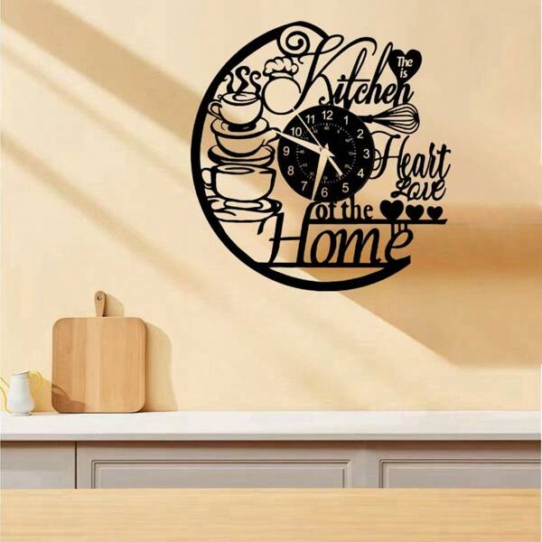 1 Horloge murale vinyle LED de conception de cuisine unique, convenant aux salons, chambres à coucher, bureaux et cuisines - cadeau original pour les anniversaires d'amis, la Fête des mères, le printemps, les cérémonies de remise des diplômes, Noël