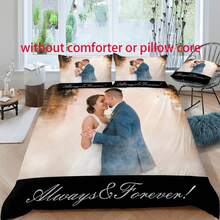 [Personalizado] Juego de ropa de cama con estampado fotográfico Edredón 3D decoración del dormitorio (1 Funda de edredón + 2 Fundas de almohada, sin relleno), regalo personalizado para Navidad, Día de San Valentín, Halloween, Acción de Gracias, Día del maestro, Pascua, Día de la Madre, Día de los Inocentes, Festival, Año Nuevo, Día de la Independencia, Día del Trabajo, Día Internacional de la Mujer, Día de las Enfermeras, Día de San Patricio. Ligero, suave, cómodo, adecuado para cama, sofá, camping, viaje y todas las estaciones. - por encargo - Ver 2