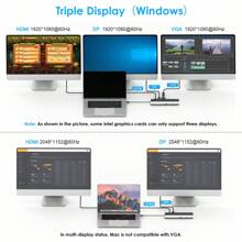 USB C 12-In-1 Hub/ Docking Station, Triple Display Type-C Hub With HDMI, Display Port And VGA, Ethernet, MicroSD And SD Card Reader, 3.5mm Audio Jack And 2 USB 3.0 & 2 USB 2.0 Ports, For Windows / And More