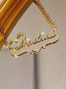 1pc Personalized Women's Fashion Letter Necklace, Matte Finish, Stainless Steel Material, Basic Minimalist Style, English Name Pendant Jewelry, Mother's Day Gift, Birthday Gift, Suitable For Daily Wear,School Supplies,Back To School,School Gift,For Office,For School,For Classroom,For Teacher Gifts,For University,For Colleague,For Dorm Rooms,For Teacher,For Boys And Girls,For Teenagers,Junior High School Students,Middle School Students,High School Senior High School Students,College Students,University Students,Freshman,Sophomore,Underclassmen