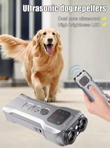 جهاز طارد الكلاب بالموجات فوق الصوتية الجديد، مدرب كلاب محمول عالي الطاقة، جهاز مضاد للنباح، طارد كلاب ثنائي الرأس بوضعي الموجات فوق الصوتية والوميض، مضاد للعض، طارد الكلاب