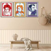 ONE PIECE 3 piezas de arte de pared popular de One Piece - ZORO, SANJI, KID, CHOPPER, BROOK y próximamente en los pósters de arte de dibujos animados del anime de One Piece (sin marco)