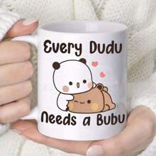 1 pièce Tasse à café en céramique Bubu Dudu - 11 oz, tasse de fantaisie réutilisable, lavable en machine. Conception d'ours "Love Forever", cadeau parfait pour les couples, tasse de Pâques pour épouse, époux, Noël, Saint-Valentin, anniversaire et cadeaux de vacances, tasse à thé, petit ami et petite amie, ustensiles de boisson d'été et d'hiver, parfait pour femme, sœur, amie, patron, employé, collègue, grande tasse de bureau, retour à l'école