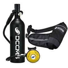 Tanque de buceo mini de 1000ml, tanque de aire reciclable y reutilizable adecuado para buceo y natación al aire libre (sin gas, negro)