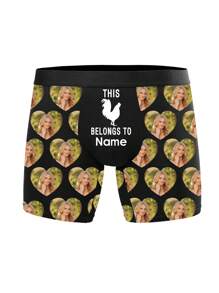1 pieza Calzoncillos personalizados y con nombre para hombres, ropa interior personalizada para hombres, calzoncillos tipo bóxer personalizados, calzoncillos bóxer personalizados con caras divertidas, regalo de San Valentín, regalo de aniversario, regalo de cumpleaños, regalo de boda, regalo para el mejor amigo, regalo para el novio, regalo para el esposo, regalo para él
