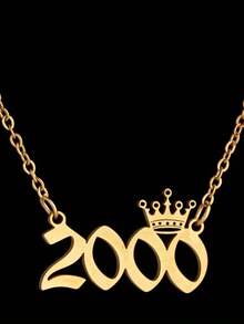 1pc Simple Stainless Steel Letter Necklace For 1987-2019 Birthday Year