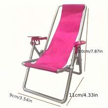 Silla de playa plegable de 11.5 pulgadas / 30 cm - Accesorios y juego de juguetes para casa de muñecas (muñeca y ropa no incluidas), silla para muñecas, accesorios para muñecas, artículos en miniatura para muñecas