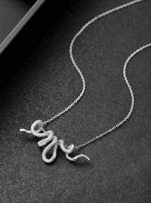 1PC Gothic Double Snake Entanglement Witch Necklace With Crystal Pendant Medusa Snake Necklace Ladies Fashion Jewelry Gift