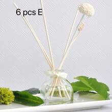 Conjunto de 3/6 varetas de aromaterapia com óleo essencial para decoração de mesa, bolas de vime natural, contas, folhas, margaridas secas, varetas difusoras artesanais, purificador de ar para banheiro, quarto, decoração de casa