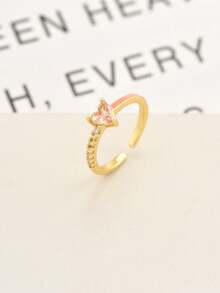 1 件时尚十二月诞生石心形珐琅开口戒指，女士节日礼物 - 戒指 - 查看 6