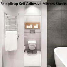 4 Packs Self Adhesive Acrylic Mirror, Mirror Tiles, Flexible Plastic Mirror Sheets Wall Stickers, Frameless Small Mirror, 3D Mirror Wall Tile, Self-Adhesive, Flexible Plastic Mirror, Full Body Mirror Tile, DIY Background Wall, Suitable For Wall Decoration Behind Doors, Bedrooms, Home Gyms, Bathrooms, Restaurants, And Home Walls Room Decor