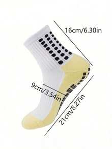 5/6 Pairs Of Football Socks For Men, Thickened With Toweling And Anti-Slip Sole, Mid-Calf And Ankle Length Socks, White, Grip Socks, Gym, Fall