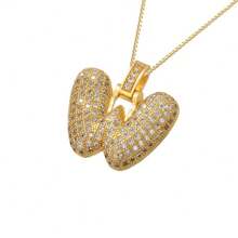 Gold Letter Necklace, Cute Initial Necklaces For Women 18k Gold Plated Balloon Letter Necklace Dainty Gold Necklaces For Women Charm Name Choker Fashion Women Jewelry