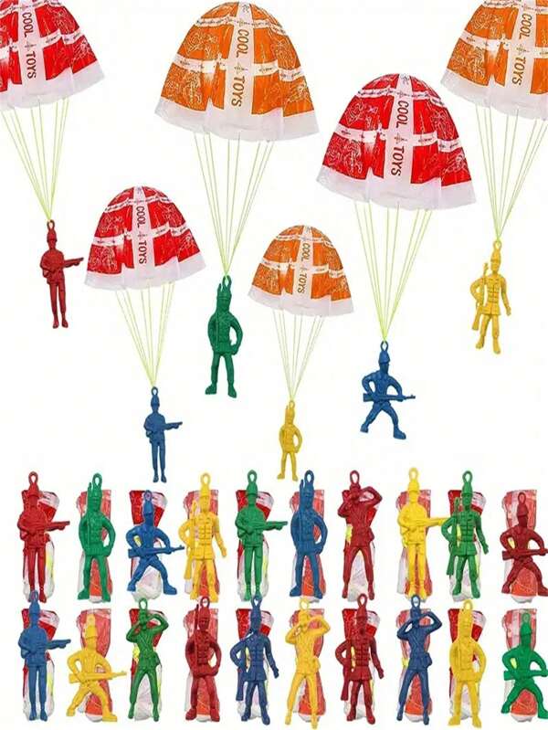 10 piezas de figuras de acción aleatorias de soldados paracaidistas - Mini paracaidistas para uso en exteriores, relleno de bolsas de vacaciones, regalos para fiestas deportivas