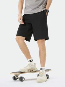 CAMEL CROWN Women's Knitted Shorts, Summer Casual Shorts Cool Sports Straight Breathable Shorts - Black - View 1