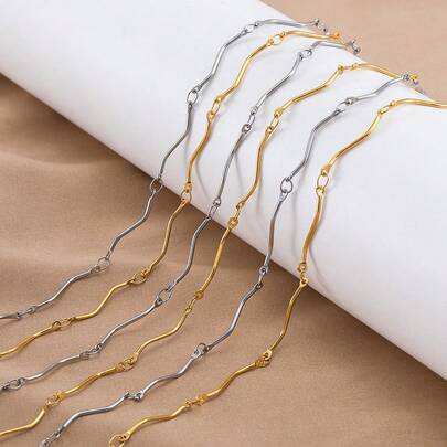 1M Fashion Stainless Steel S-Shape Link Chain, For DIY Handmade Bracelet Necklace Choker Jewelry Accessory