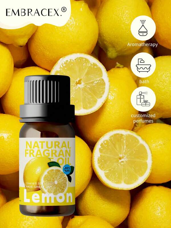 EMBRACEX. 10ml Lemon Aromatherapy Essential Oils Rich And Fresh Aroma Fragrance Reed Diffuser Oils,Car Aromatherapy Long Lasting Fragrance,Relax Your Mood,In Diffuser Oils,In Home Fragrance Products,Women, Mom, Wife, Girl Friend,Can Be Used In Room, Living Room, Kitchen, Office--Water Soluble