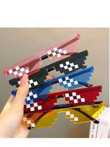 1/5/10pcs Pixel Art Glasses Party Gifts - PVC Mosaic Glasses For All Kinds Of Festive, Photo Props, Strange Gadgets, Non-Electric, Fun Aesthetic Accessories For Parties And Events