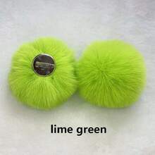 1 pieza Pasador de ropa con imitación de cola de conejo, modelo de bola de pelo esponjoso, accesorio decorativo de conejo de peluche lindo - Multicolor - Ver 11